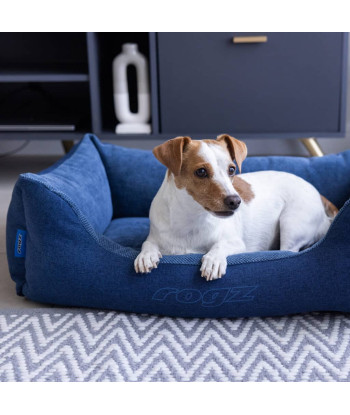 INDOOR WALLED RECTANGULAR BED - Medium - Navy Blue