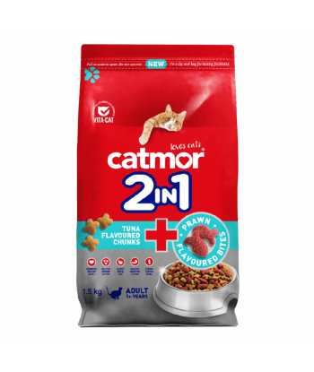 CATMOR 2in1 Tuna + Prawn Flavoured Bites