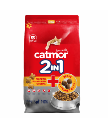 CATMOR 2in1 Chicken + Beefy Flavoured Bites